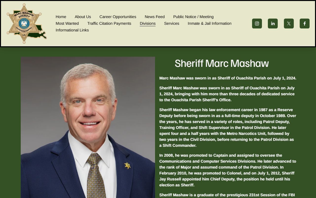 Ouachita Parish arrest records OPSO administration