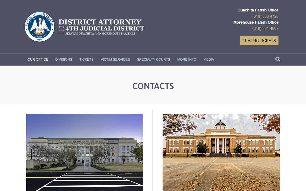 Ouachita Parish criminal court records District Attorney contact