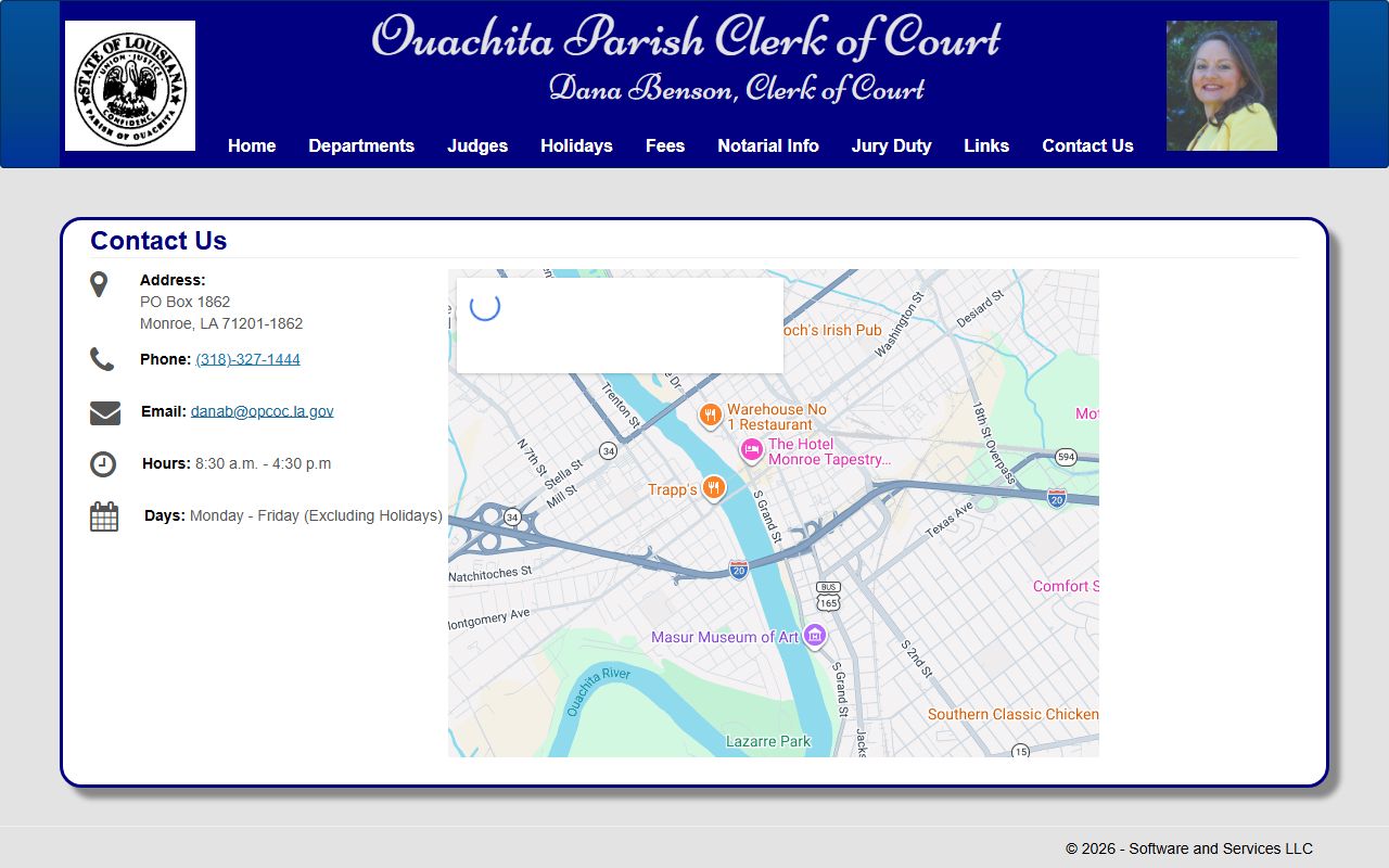 Ouachita Parish court records Clerk contact information